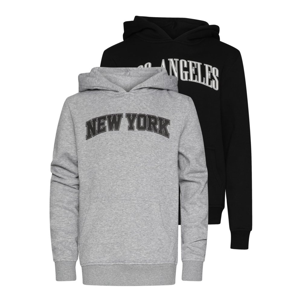 Urban Classics - 2-pack - Los Angeles & New York Kids hoodie/sweater - Black/Grey